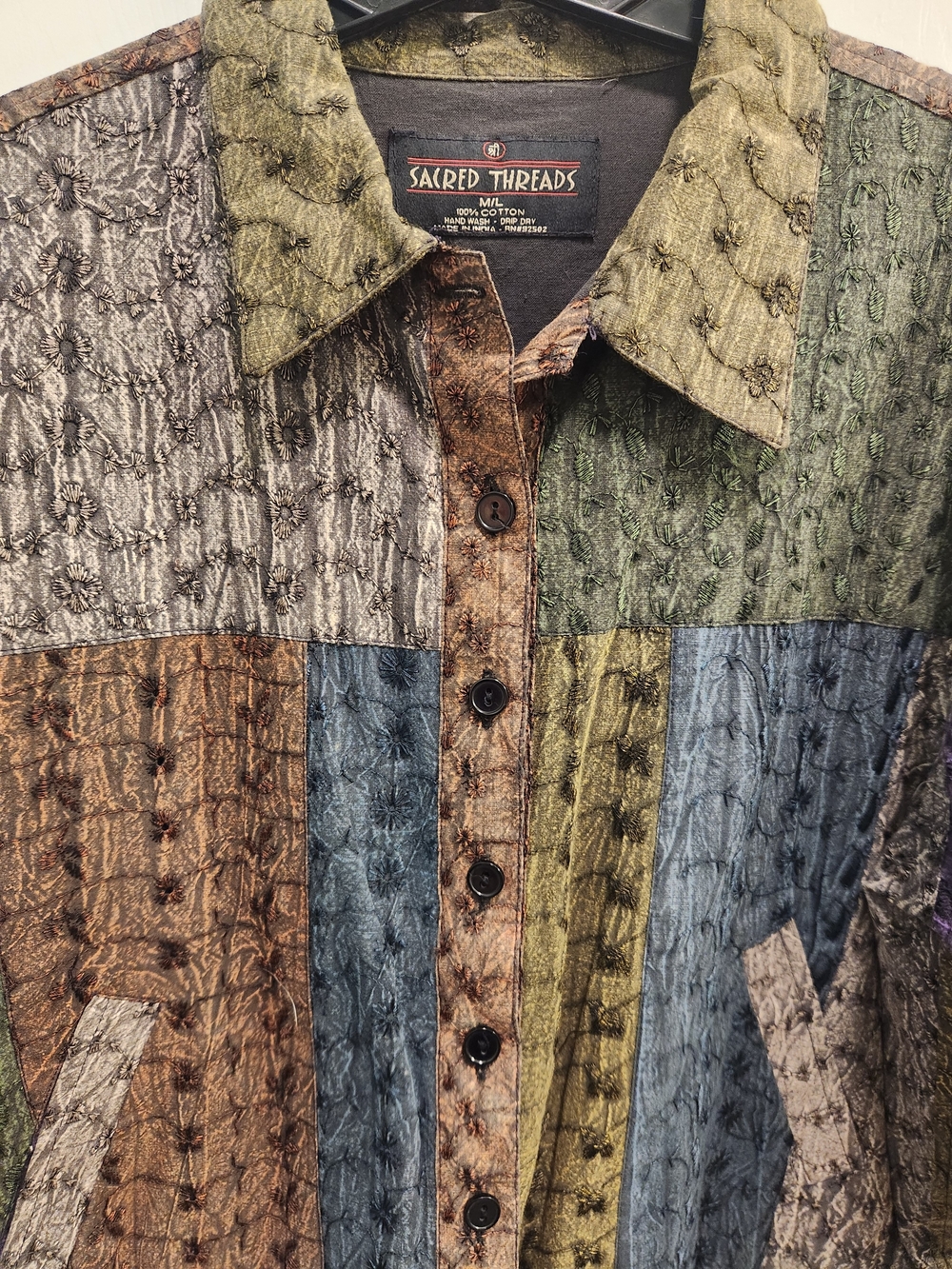 Women's Multicolor Patchwork Pattern Jacket - Picture 3 of 7